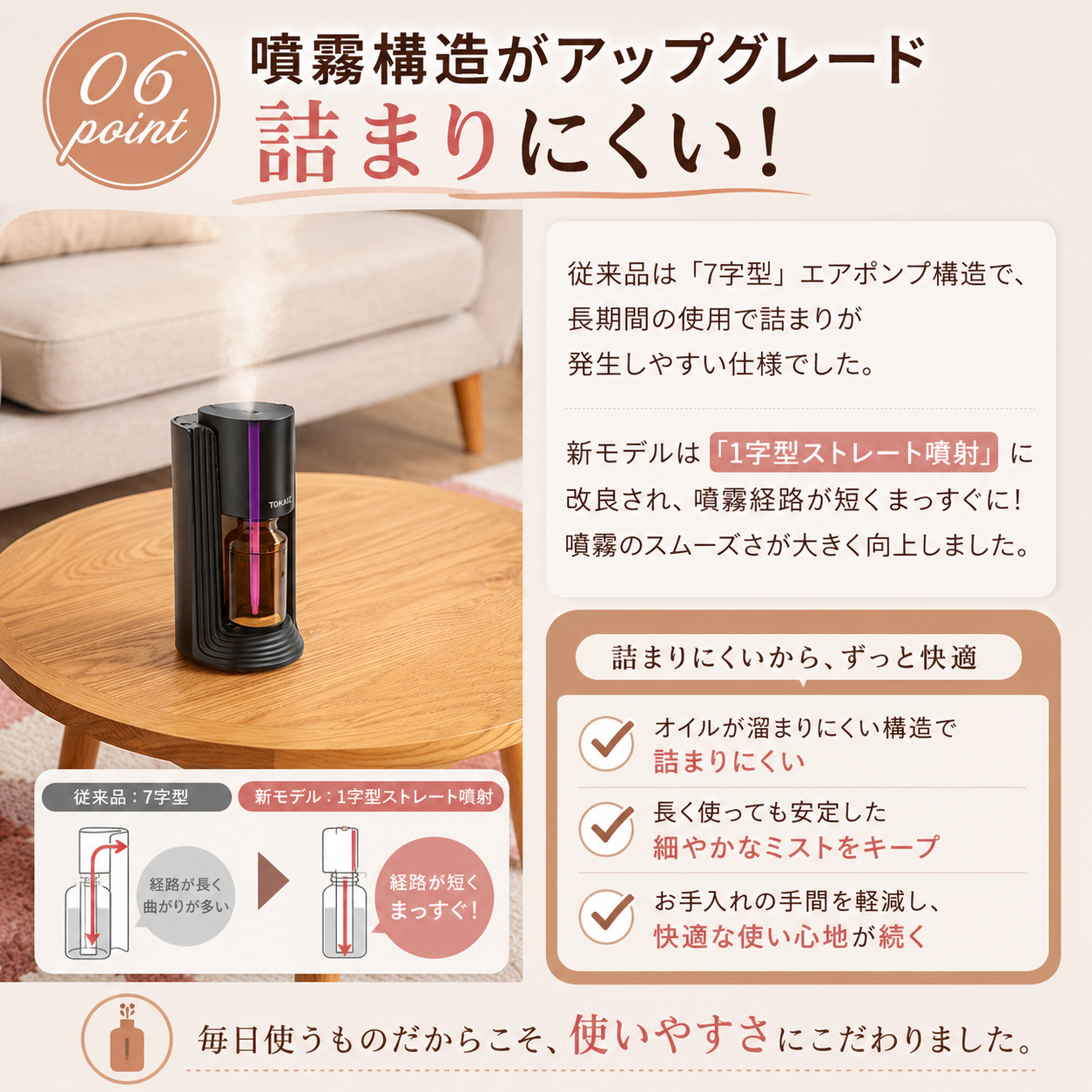 TOKAIZ TAD-005 コードレス水なしアロマディフューザー