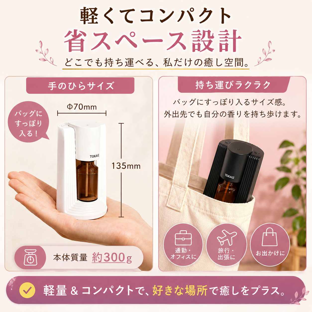 TOKAIZ TAD-005 コードレス水なしアロマディフューザー