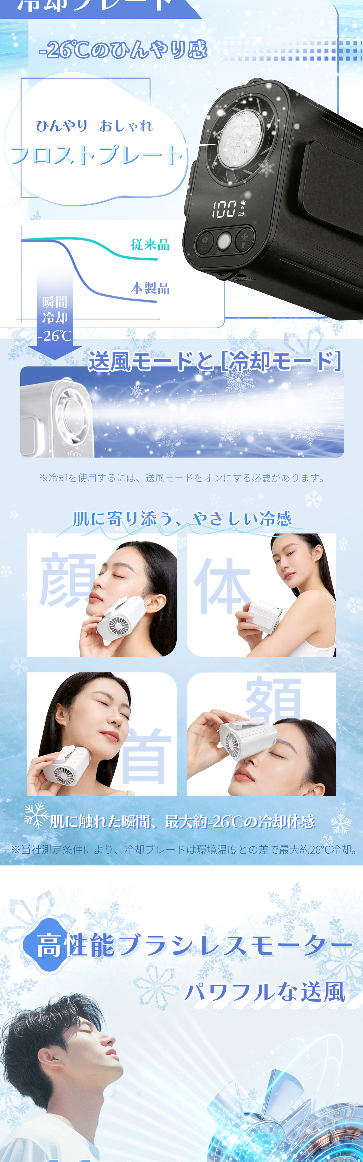 最大14200rpmと1〜100段階風量調整を紹介する画像