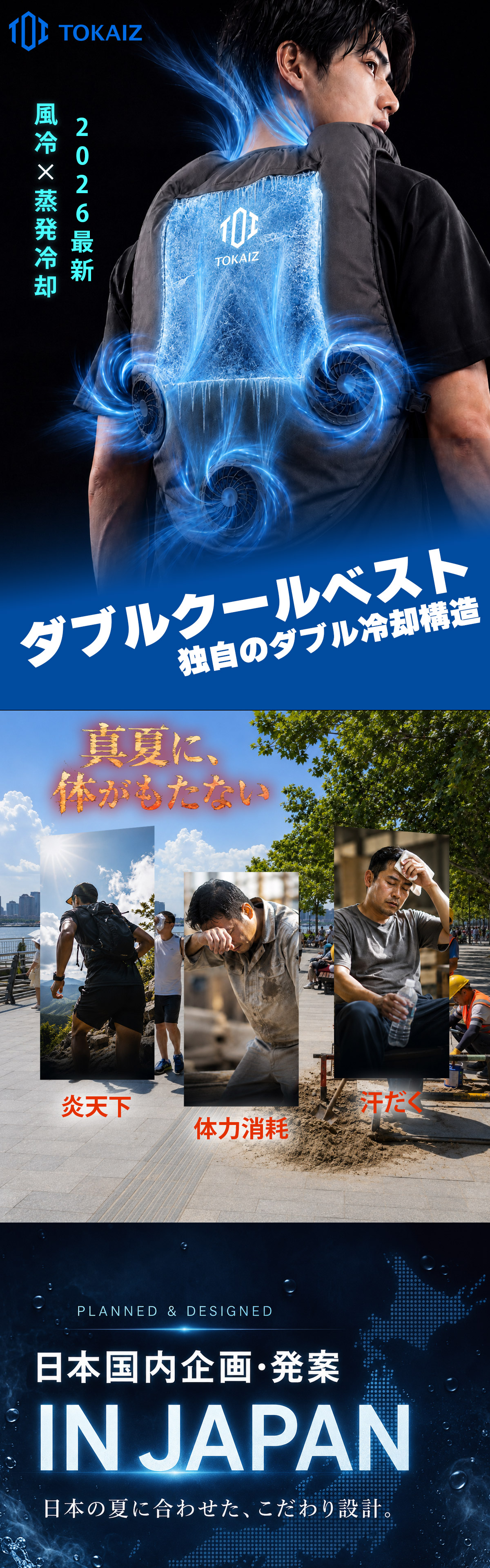 TOKAIZ（トカイズ） 冷却ベスト 水冷服 空調ウェア TCE-WCC03