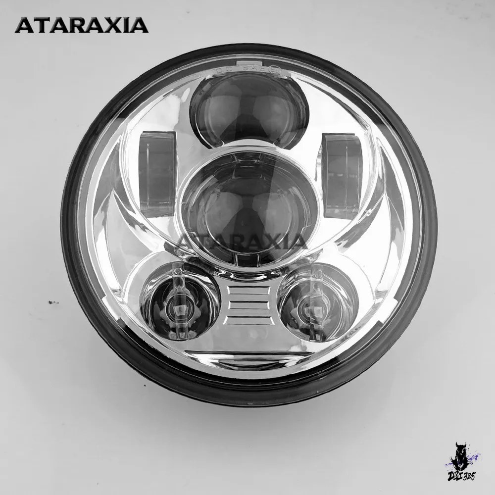 互換品 ハーレー用 5.75インチ ヴィンテージLEDヘッドライト クローム
