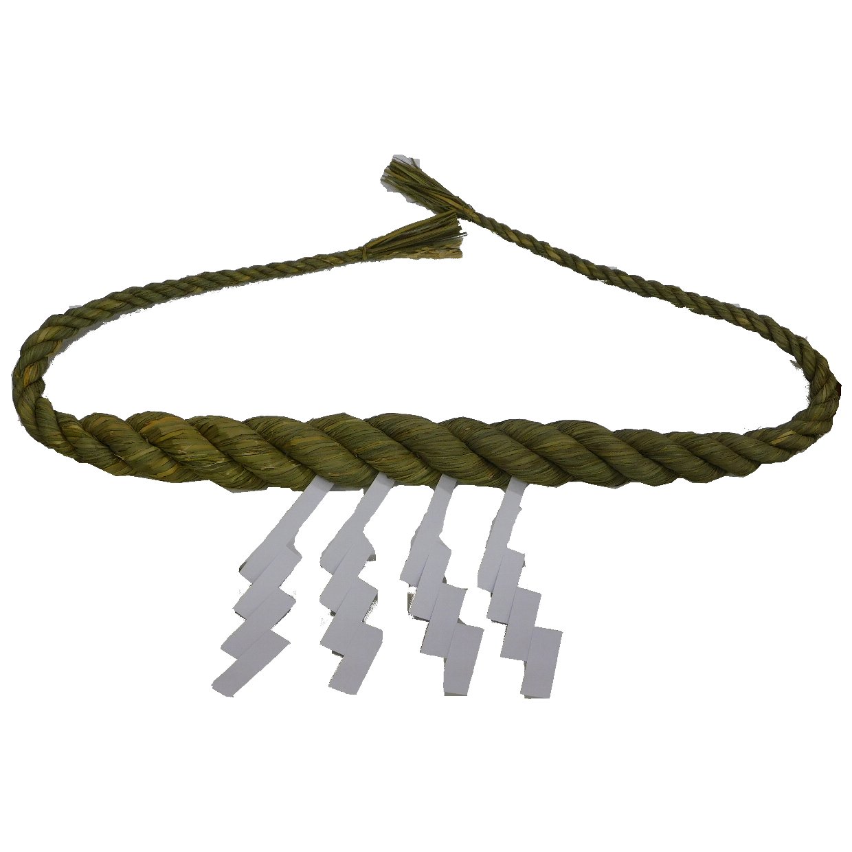 両締め 稲わら しめ縄 太い部分3尺 長さ190cm 太さ7cm 紙垂付 送料無料