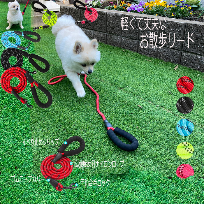 リード 犬 いぬ ライト 軽量 軽い 人気 リーズナブル 安い 丈夫 小型犬 中型犬 大型犬 伸縮 頑丈 フック ロープ 柔らかい 痛くない 安全 長持ち 関連画像1