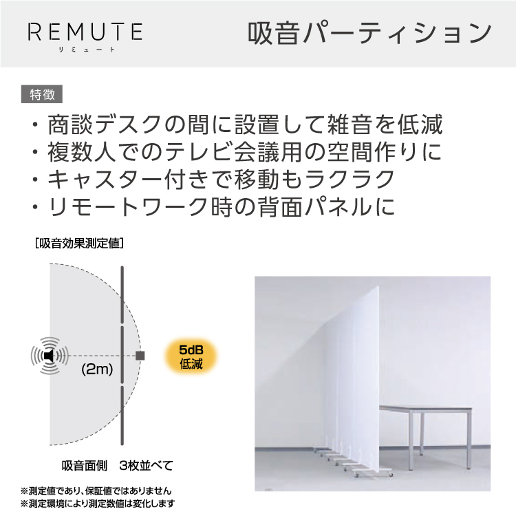 RIS リミュート REMUTE 吸音パーティション【ブラック 黒】GTEC126