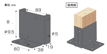 2×4金具 黒 ベース金具1 ［4個］ #八幡ねじ YAHATA DIY 通販