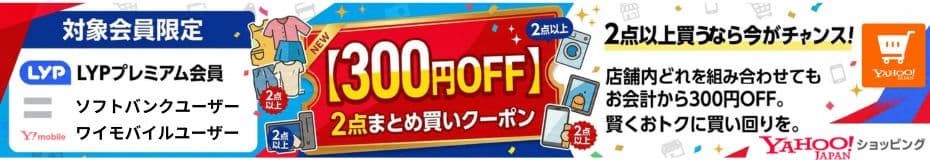 2点購入で300円OFFキャンペーン