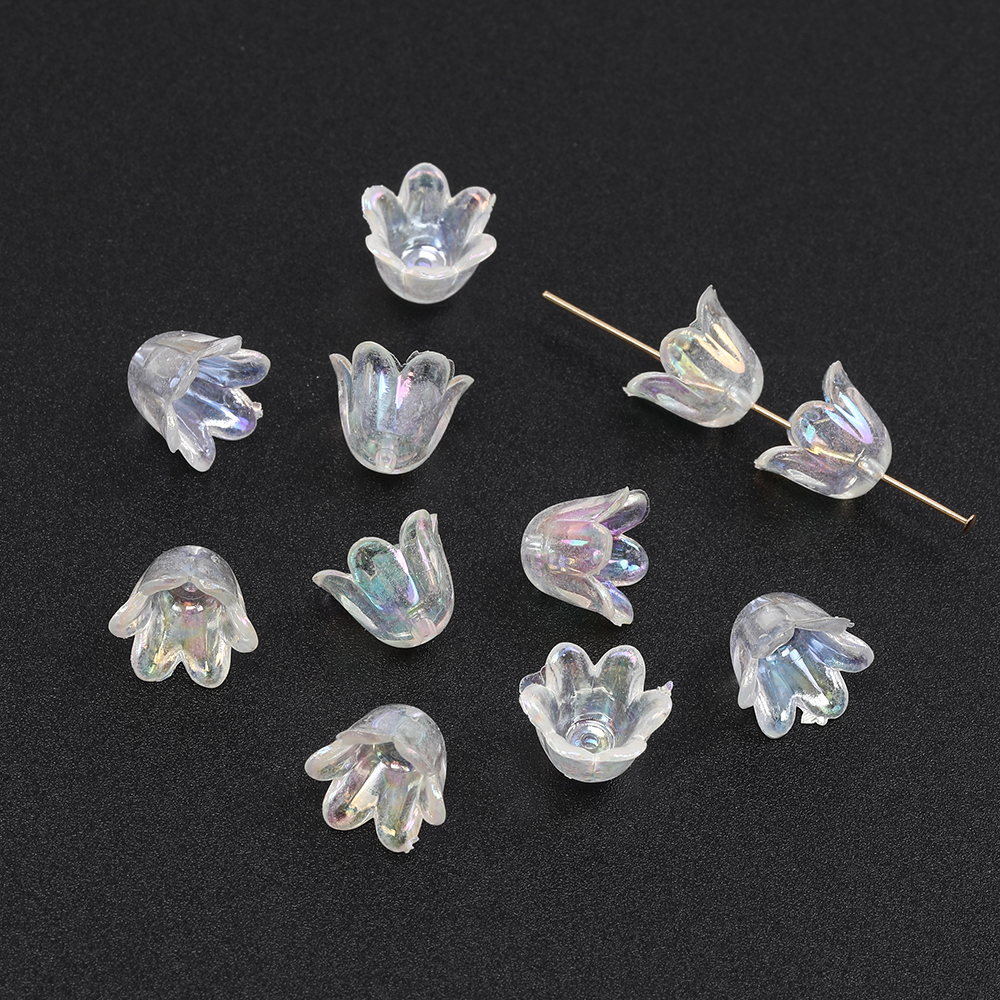 立体フラワーパーツ アクリルビーズキャップ フラワーチャーム