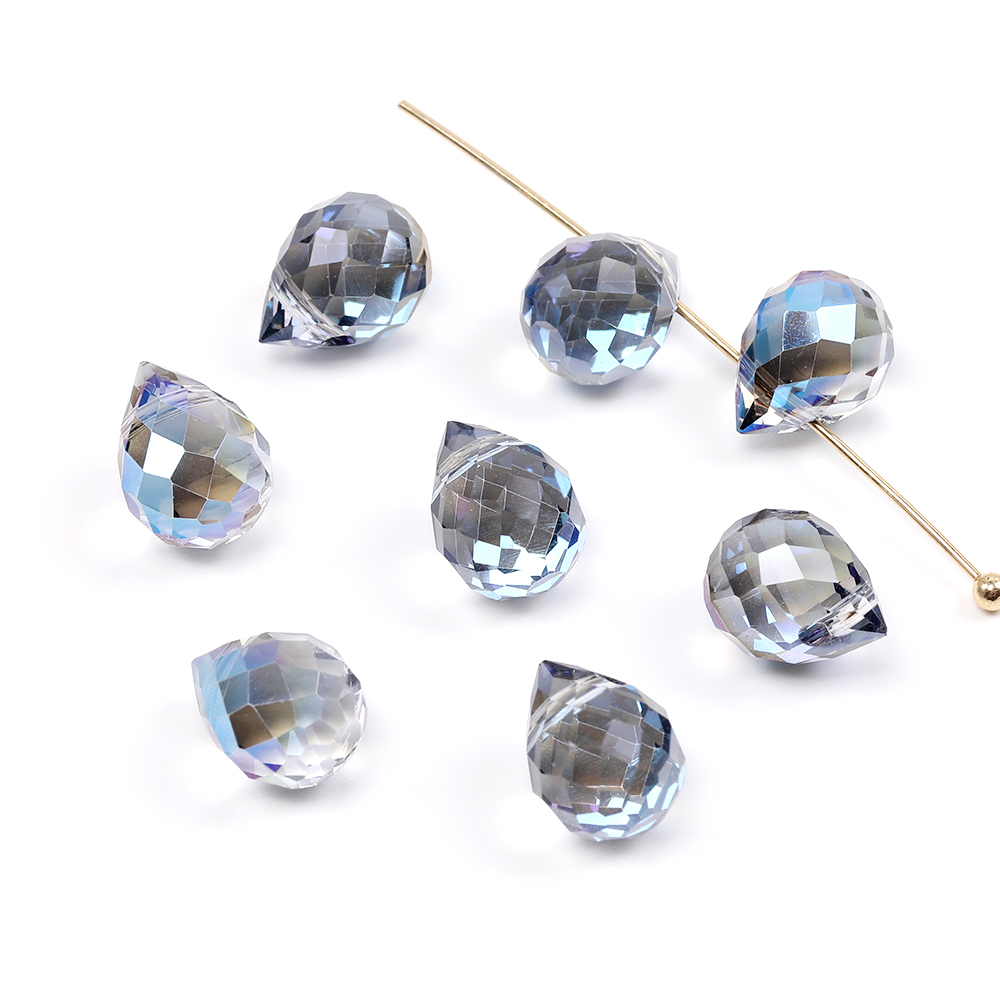 ガラスチャーム しずく型カット 雫型カット ドロップカット 横穴あり 8