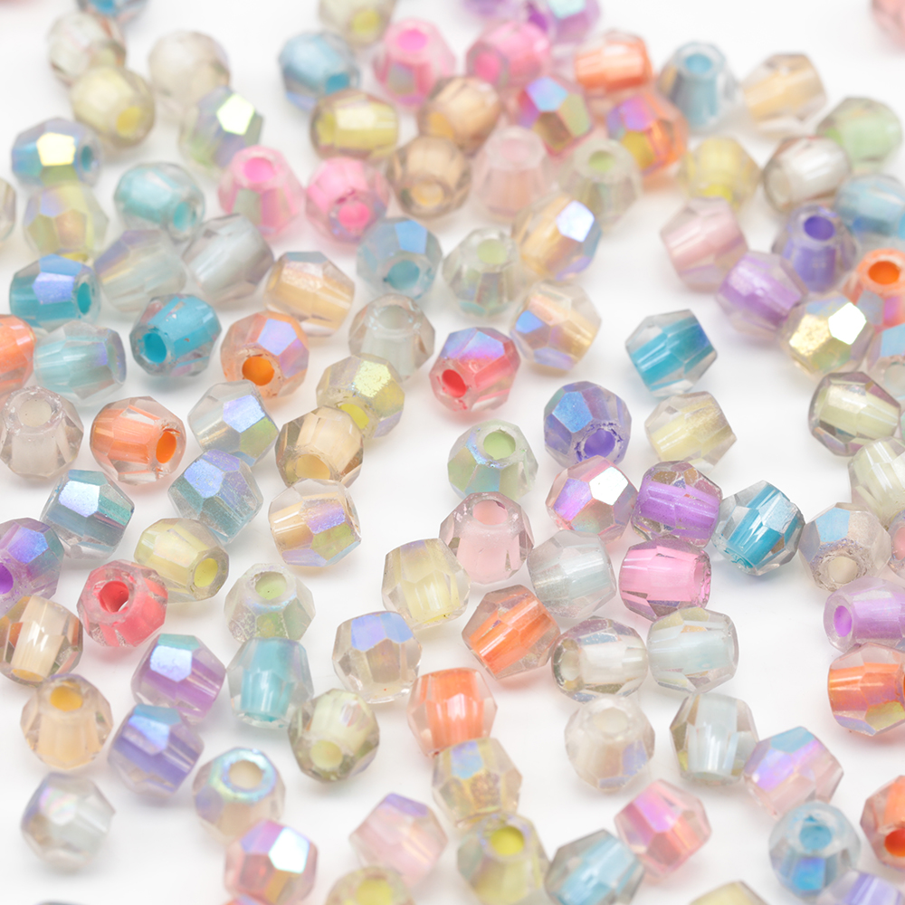 ガラスビーズ クリア クリスタル カラフル カラーランダム 約4mm（50ヶ