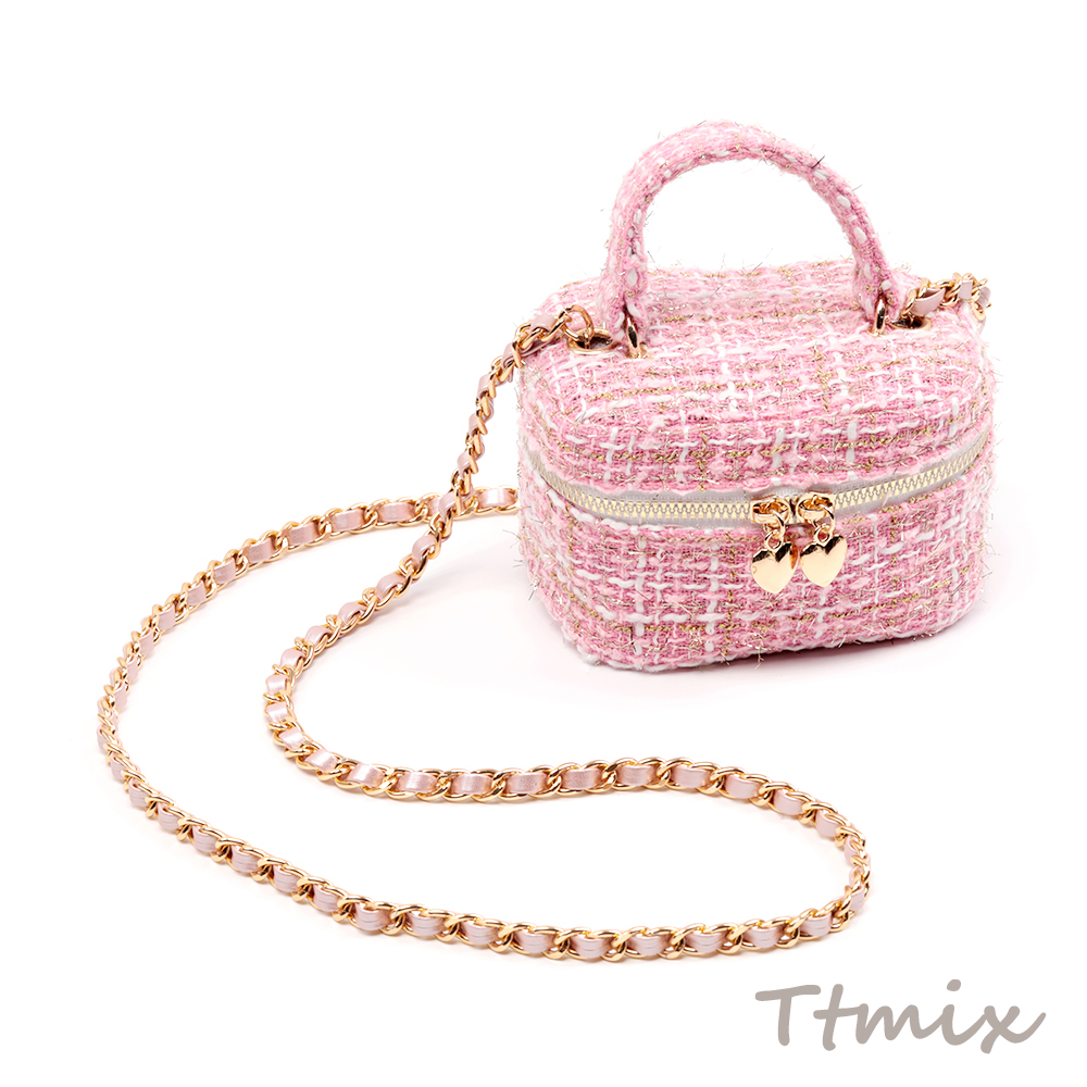 韓国デザイン ツイード ミニバニティバッグ チェーンバッグ BAG 韓国デザイン ツイード ミニバニティバッグ チェーンバッグ BAG