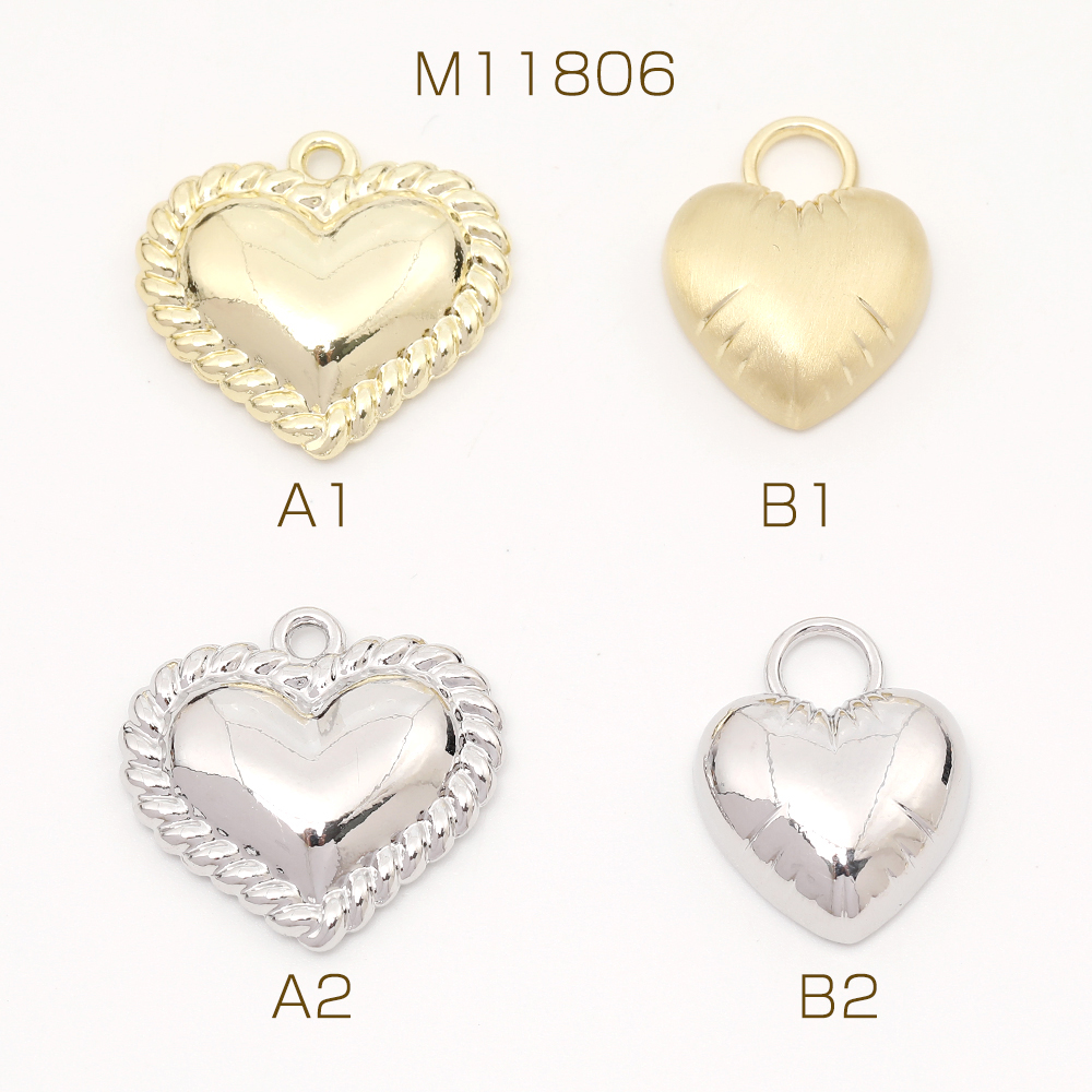 18kハート型チャーム 2個セット 18kハート型チャーム 2個セット 18kハート型チャーム 2個セット