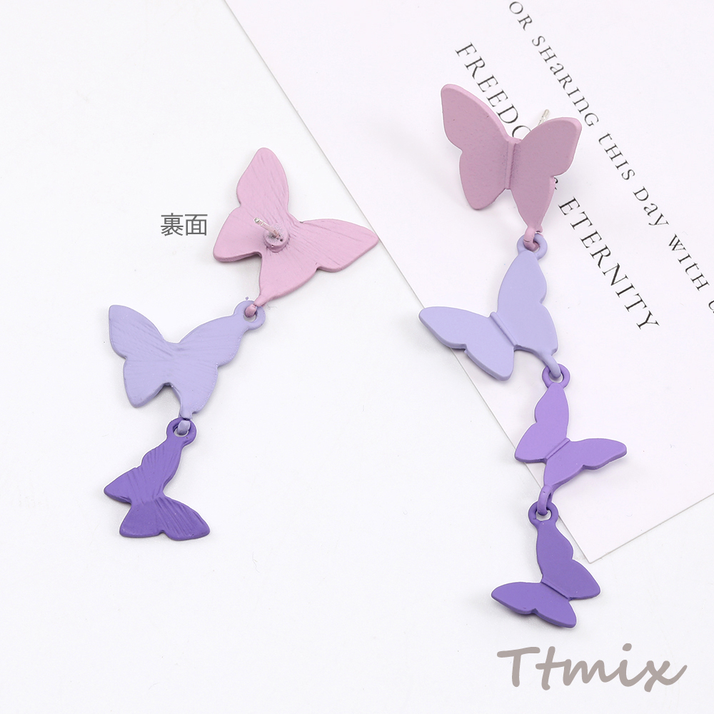 デザインピアス 蝶のピアス 5×6.5cm（1ペア） : ビーズアンドパーツ