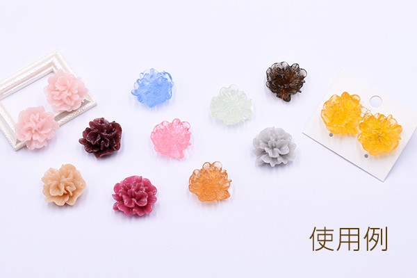 高品質デコパーツ 樹脂パーツ 牡丹の花 23×24mm【15ヶ】 : ビーズ 