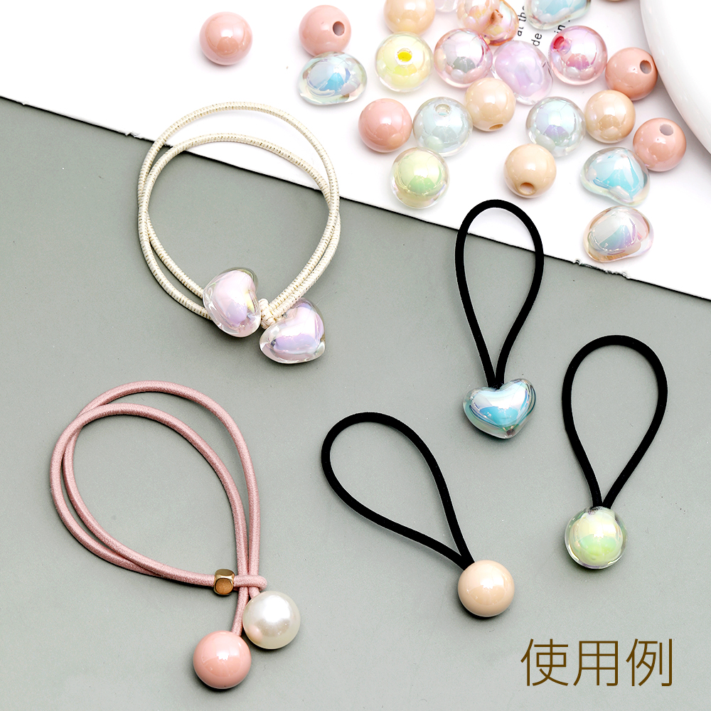 まほゅり　手染めビーズ　ペイントビーズ　ヘアゴムパーツ　ヘアゴム材料 まほゅり 手染めビーズ ペイントビーズ ヘアゴムパーツ ヘアゴム