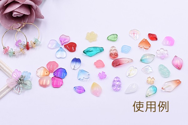 高品質チェコガラスチャーム 花びら 1穴 10×17mm 全13色 : ビーズ