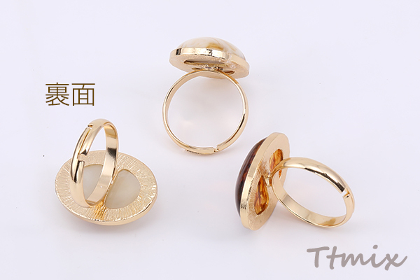 デザインリング 指輪 オーバル 樹脂貼り 18×24mm【2ヶ】 : ビーズ