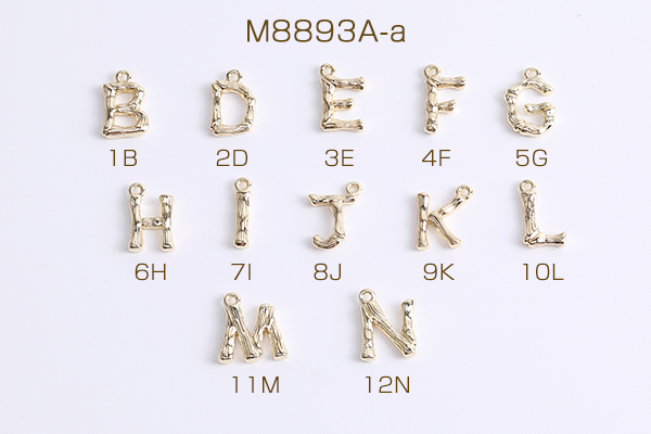 KAO　18金製 Aアルファベットチャーム 3g イニシャルチャーム アルファベットチャーム ゴールド No.1-13