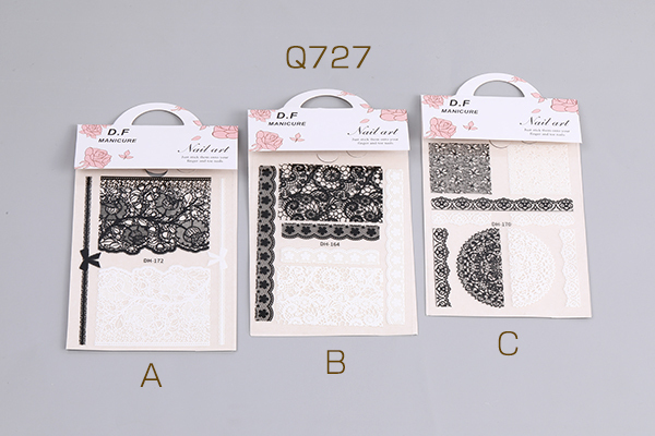 ネイルシール 8×11cm レース 全6種 : ビーズアンドパーツ - 通販
