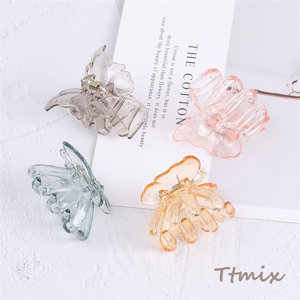 アクリルバンスクリップ ヘアアクセサリー 蝶 40×44mm（1ヶ） : ビーズ