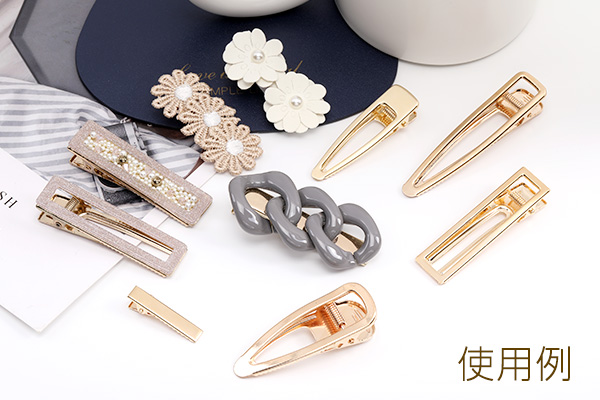 ヘアクリップ 6×32mm ゴールド（10ヶ） : ビーズアンドパーツ