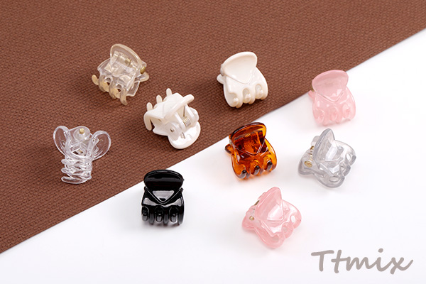 ヘアミニクリップ　４点　No.28とNo.95 MINIバンスクリップ ヘアクリップ 14×16mm（8ヶ） : ビーズ