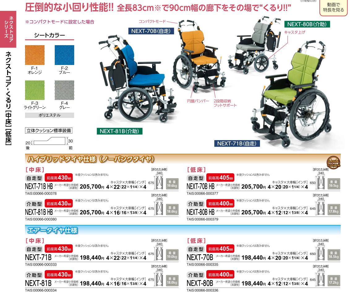 車椅子 折りたたみ 松永製作所 ネクストコア-くるり NEXT-71B アルミ製