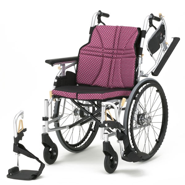 車椅子 軽量 折りたたみ 日進医療器 ウルトラシリーズ 多機能型自走用ワイドサイズ NA-U2W・BG《非課税》｜yua-shop｜04