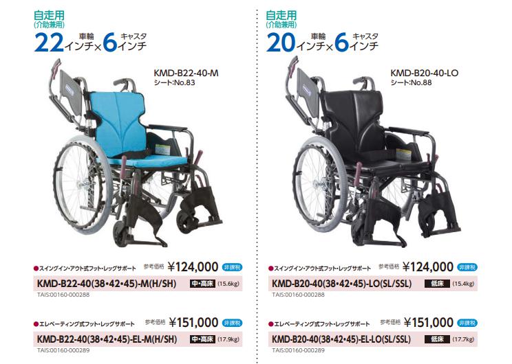 カワムラサイクル 車椅子 軽量 コンパクト KMD-B20-40(38/42)-EL-LO(SL