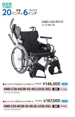 カワムラサイクル 車椅子 軽量 コンパクト KMD-C22-40(38/42)-M