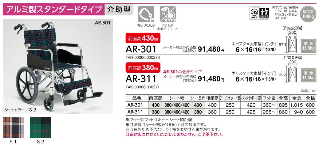 MATSUNAGA（マツナガ） 車椅子 介助式 松永製作所 AR-301《非課税