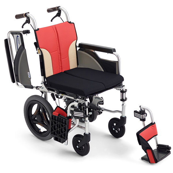 MiKi スキット+とまっティ 介助式多機能車椅子 自動ブレーキ SKT-200B 