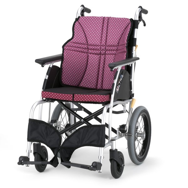 車椅子 軽量 コンパクト日進医療器 ウルトラシリーズ　標準型介助式 NAH-U1《非課税》