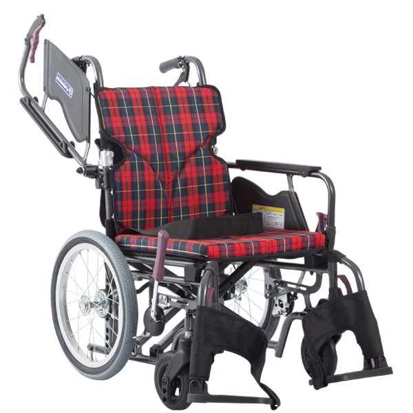美品 カワムラサイクル 介助用車椅子 自走式 折りたたみ式 介護 チェック柄 美品 カワムラサイクル 介助用車椅子 自走式 折りたたみ式 介護