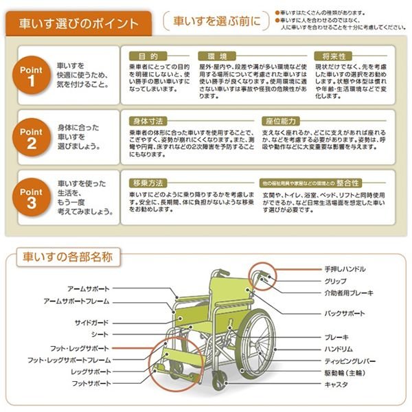 車椅子 日進医療器 日進医療 ND-1H ノーパンク スチール製 自走用 介護