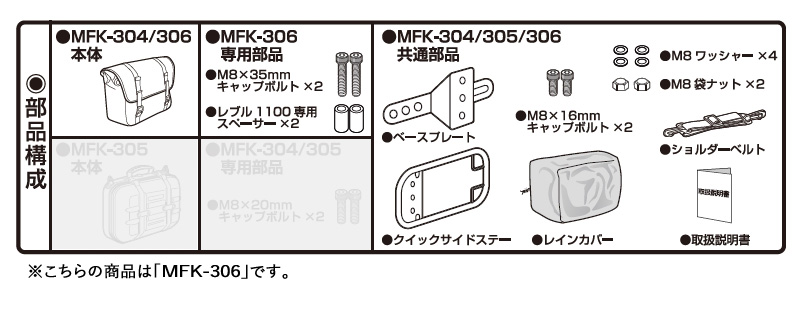 MOTOFIZZ タナックス モトフィズ レブル1100専用サイドバッグ