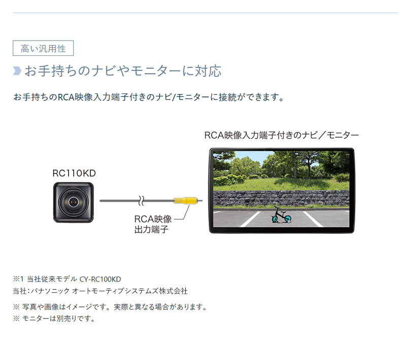 パナソニック HDR機能対応バックカメラ CY-RC110KD 広視野角 小型 