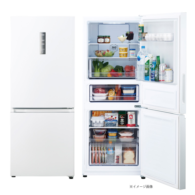ハイアール 262L 2ドアファン式冷蔵庫 JR-NF262B(W) スノーホワイト 冷凍冷蔵庫 右開き ソフト冷凍 大容量冷凍室  標準大型配送設置費込み 関西限定 ツーマン配送