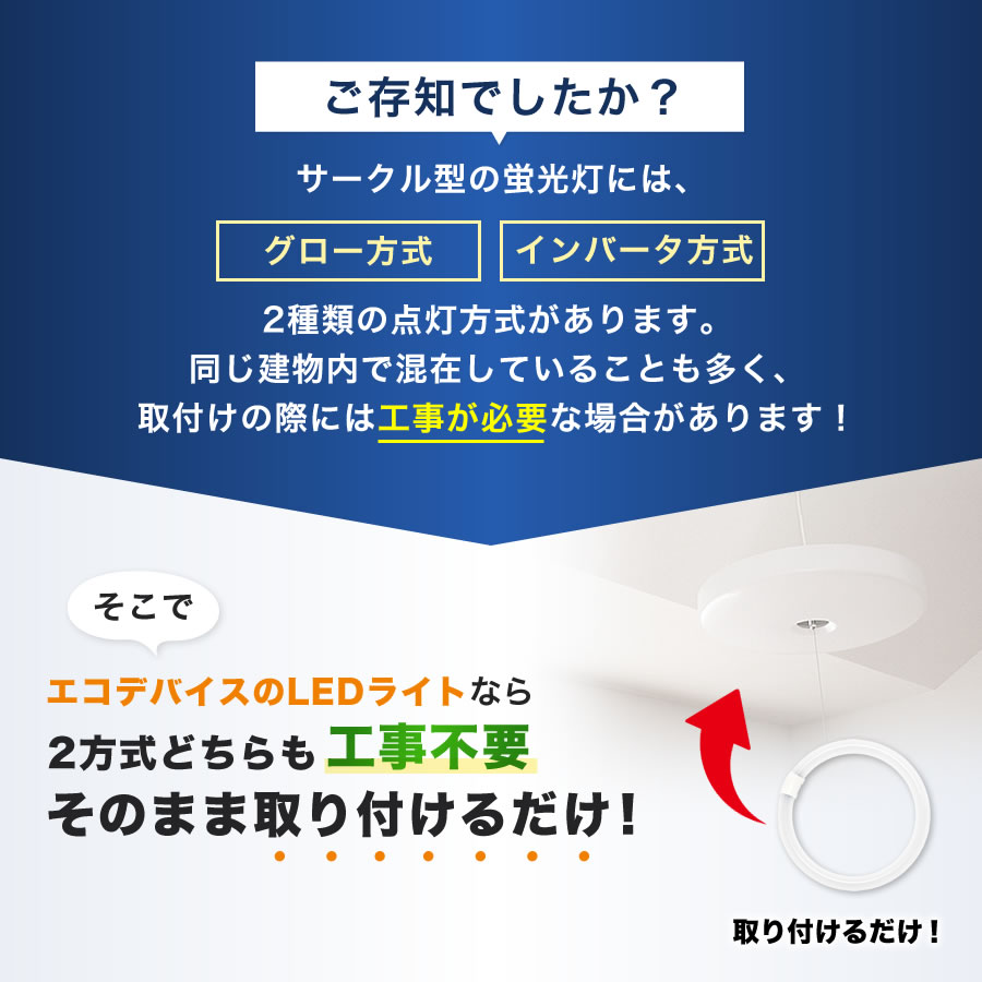 エコデバイス LED蛍光灯 30W形 丸形 円形 グロー式 インバーター式対応