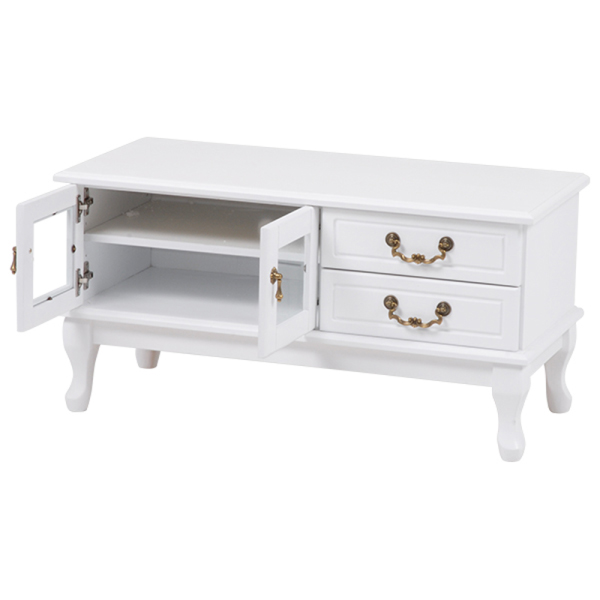 HAGiHARA（萩原） テレビ台 幅90cm 猫脚 アンティーク風取っ手 可愛い