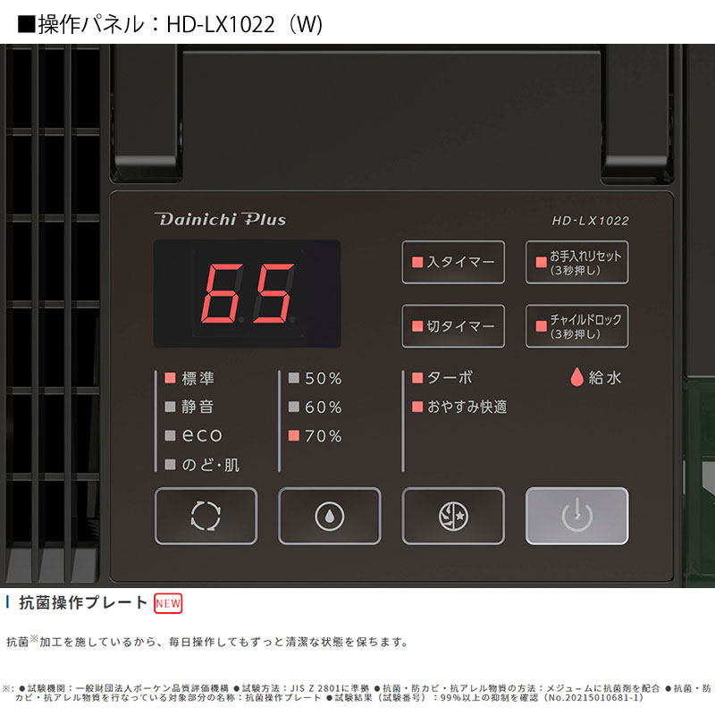 ダイニチ Dainichi ハイブリッド式加湿器 HD-LX1022(W) サンドホワイト