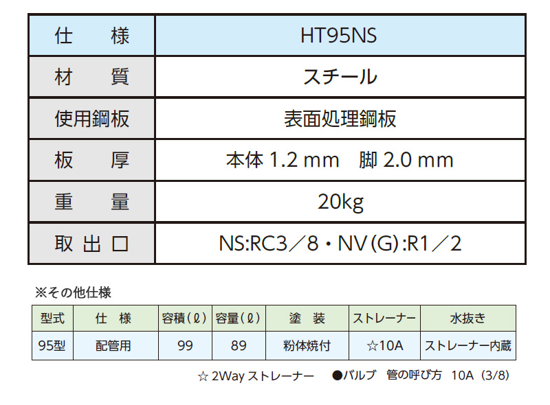 ダイケン 屋外用ホームタンク95型 HT95NS 容積99L 容量89L 室外用 灯油