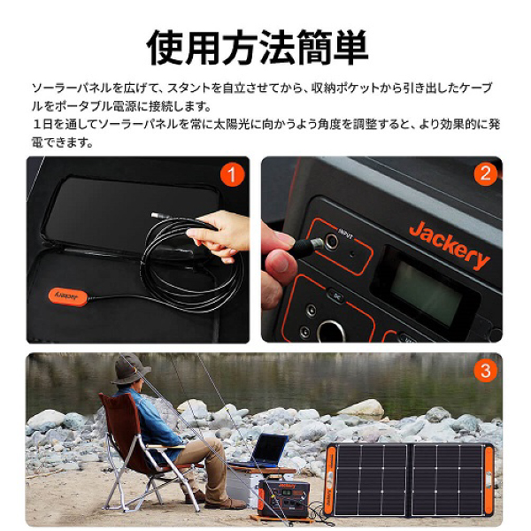 Jackery 折りたたみ式ソーラーパネル SolarSaga 100 場所をとらない