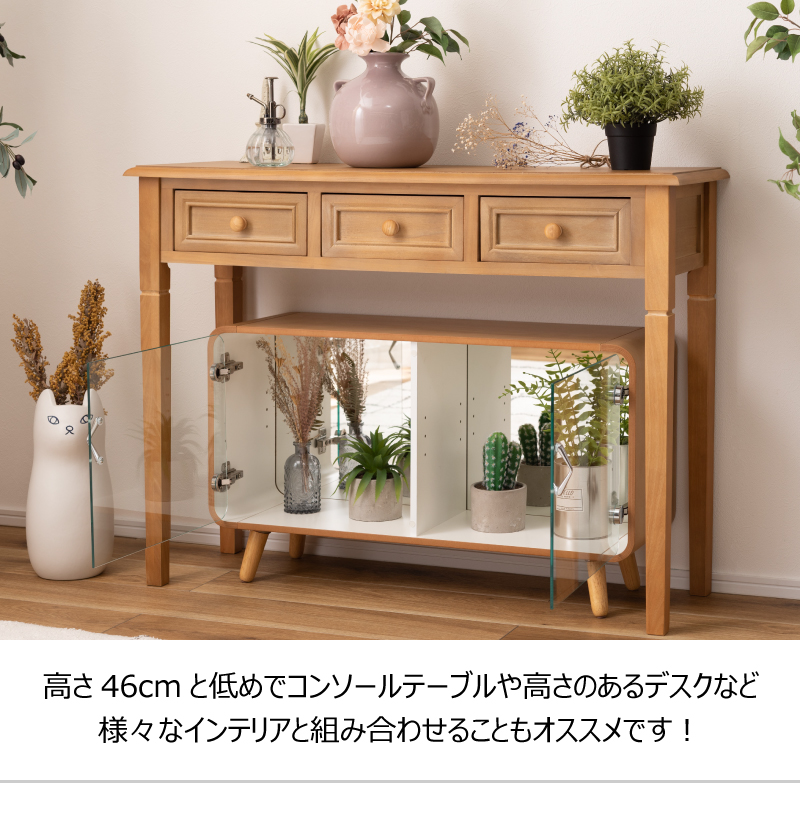 コレクションシェルフ ロータイプ 収納 2段 強化ガラス 背面ミラー PT-613 ディスプレイケース ショーケース 東谷 AZUMAYA 代引不可_8