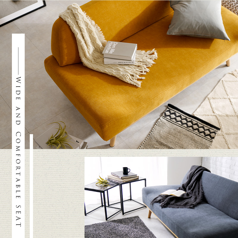 HAGiHARA（萩原） ソファ 幅135cm 2人掛け コンパクト アームレス ロー