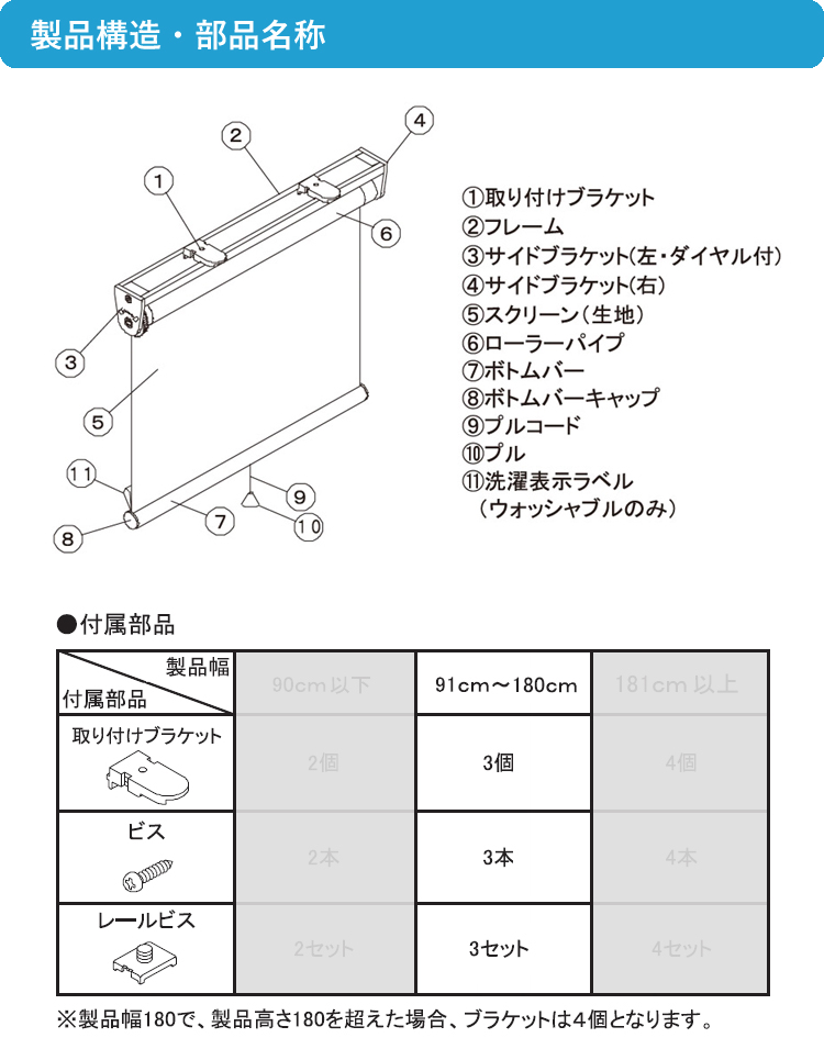 ティオリオ ロールスクリーン 無地ウォッシャブル 180×220cm TR-5126/TR-5151/TR-5144/TR-5123/TR-5158/TR-5138 ロールカーテン 立川機工 タチカワ代引不可｜yuasa-p｜05