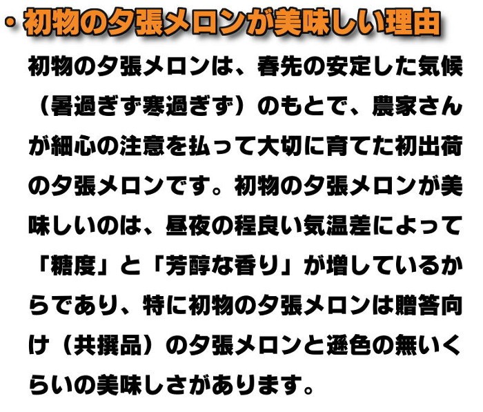 初物のメロンが美味しい理由