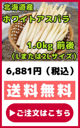 北海道産 ホワイトアスパラガス 1kg 前後 Lまたは2Lサイズ