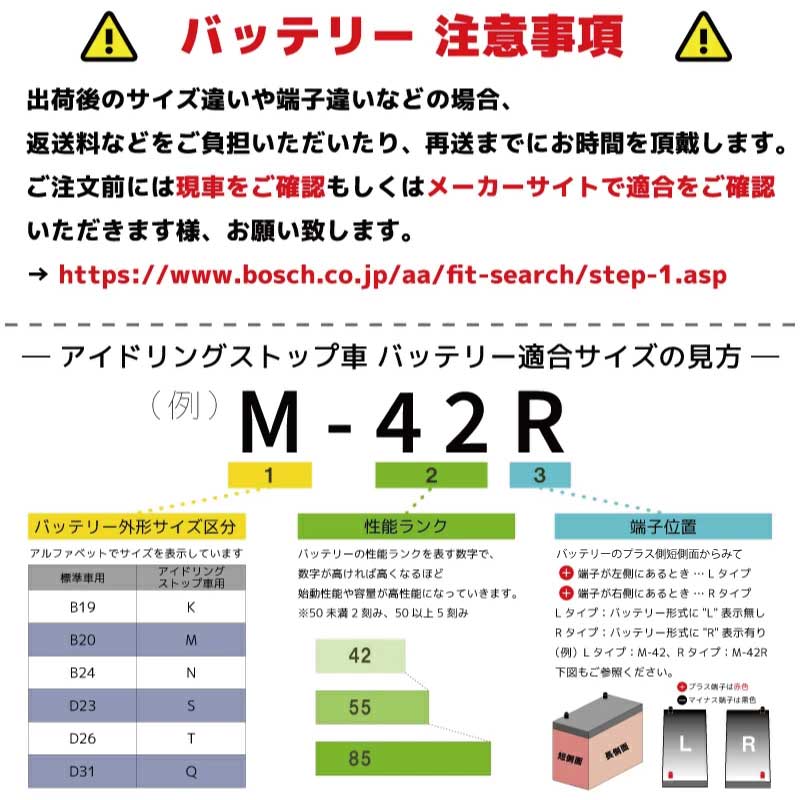 M-42R 60B20R バッテリー N-WGN対応 JH1 JH2 BOSCH ボッシュ アイドリングストップ車用 高性能 充電制御 HTP EXI  メーカー直送 :m42r-nwgn:優部品 - 通販 - Yahoo!ショッピング