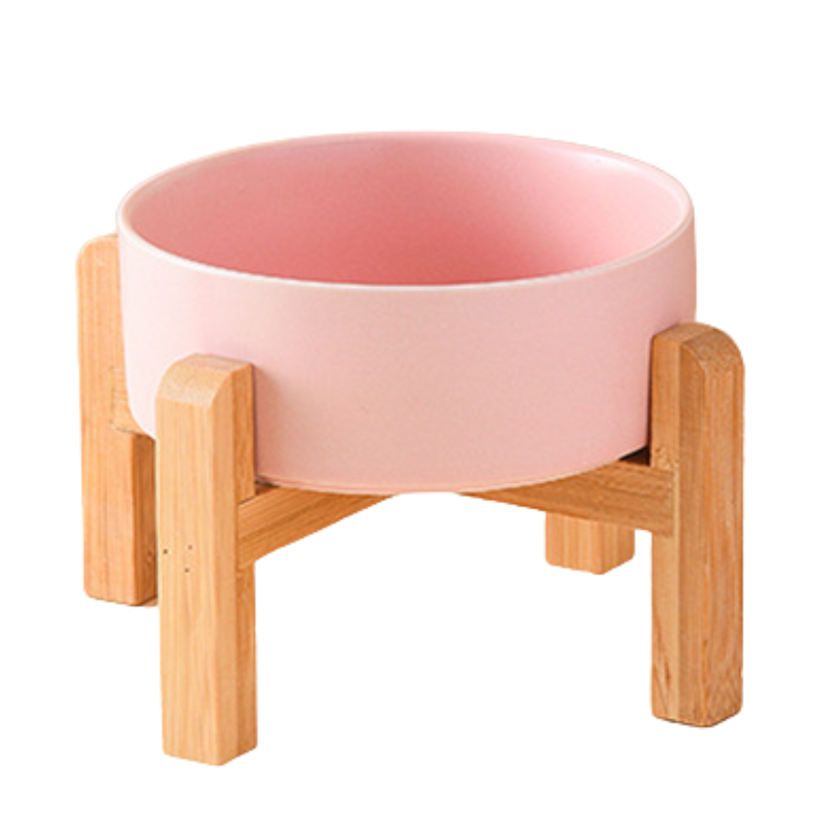 犬 フードボウル 木製 スタンド付き 陶器製 耐熱ボウル 加熱対応 大