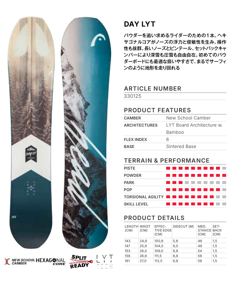 HEAD（ヘッド） 予約 26-27モデル DAY LYT デイ ライト スノーボード
